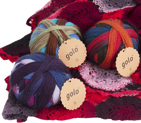 golo Wool Yarn for Hand Weaving 3.5oz Cashmere Multicolor Rainbow Yarn Fancy MQ5-012......