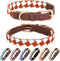 Bolux Leather Cute Dog Collar, Adjustable Soft Paded Cute Dog Collar for Small Medium Large Dogs, Classic Breathable Pet Collar with Checkered Pat...