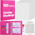 ISRAR™ 100 envelopes money saving challenge binder, Pre-Numbered Envelopes, 2 Erasable Red Markers, A5 Money Saving Book, Save 5050$ With This Mon...