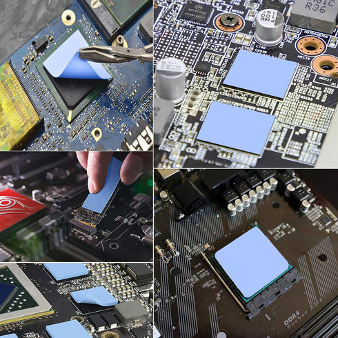 UCEC 30PCS Silicone Thermal Pads GPU, Reusable CPU Thermal Pad GPU Thermal Pads SSD Thermal Pad, Conductive Heatsink 0.5/1.5/ 1mm Thermal Pad for ...