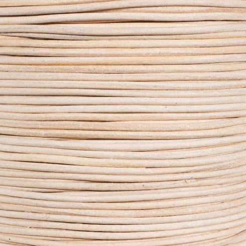 25 Yards of Solid Round 2mm Natural Real and Genuine Leather Cord for use as Braiding String (2mm, Natural)...
