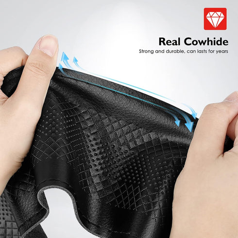 Steering Wheel Cover Leather for Car (Size M4, Black)...