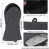 uxcell Canvas Oven Mitts, Heat Resistant Gloves Dutch Pot Holders, Non-Slip Grip, Cotton Inside Double Oven Gloves, with Hanging Loop, 1 Pair, Gra...