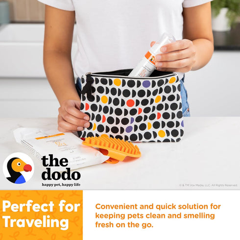 The Dodo All-in-One Dog Grooming Kit, Includes No Rinse Bath Foam, Wipes, and Wet/Dry Brush; Vegan, Cruelty-Free and Contains no DEA, MEA, SLS or ...