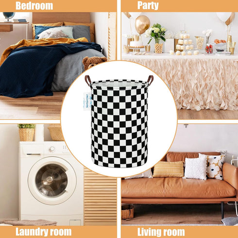LANGYASHAN Laundry Basket Canvas Fabric Collapsible Organizer Basket for Storage Bin Toy Bins Gift Baskets Bedroom Clothes Children Nursery Hamper...