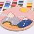 Harimau 4Pcs Beginner Embroidery Kit,Natural Landscape Pattern,Cross Stitch Kits, Including Stamped Embroidery Cloth with 2 Embroidery Hoops, Mult...