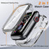 COOLQO 2 Pack Waterproof 2 in 1 Case Compatible for Apple Watch 40mm SE 2nd 2023 SE 6 5 4, with 9H Tempered Glass Screen Protector, Full Body Cove...