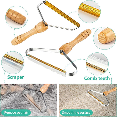 Portable Lint Remover (2 Pack) Pet Hair Remover, Dog Hair Remover Lint Cleaner Pro Lint Roller Lint Shaver Clean Tool, for Carpets, Car Mats, Blan...