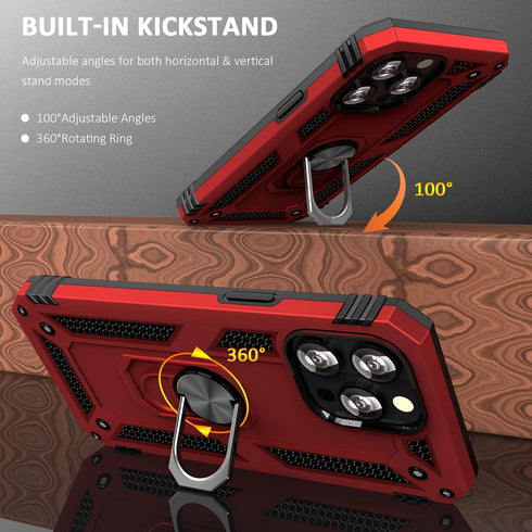 ADDIT for iPhone 12 Case,iPhone 12 Pro Case,with Kickstand Ring,Adjustable Stand,Military Grade,Heavy Duty Protection,Shockproof,Anti-Fingerprint,...