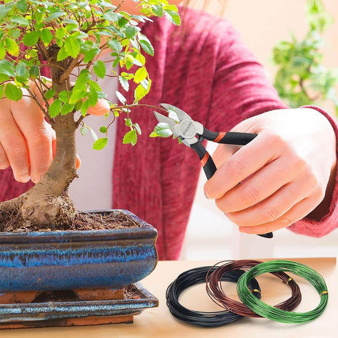 Bonsai Training Wire Kit 164Ft Anodized Aluminum Tree Wire with Bonsai Tree Cutter Plant Training Wire Tools for Bonsai Trees Indoor Garden DIY To...