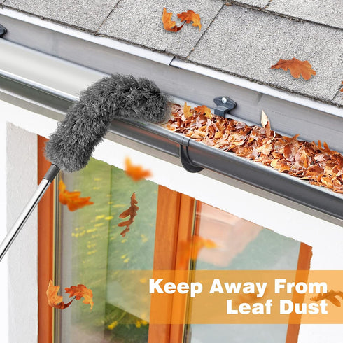 Gutter Cleaning Brush Roofing Tool with Telescopic Extendable Telescopic Pole 8.6ft Guard Cleaner Tool Easy Remove Leaves and Debris from The Grou...