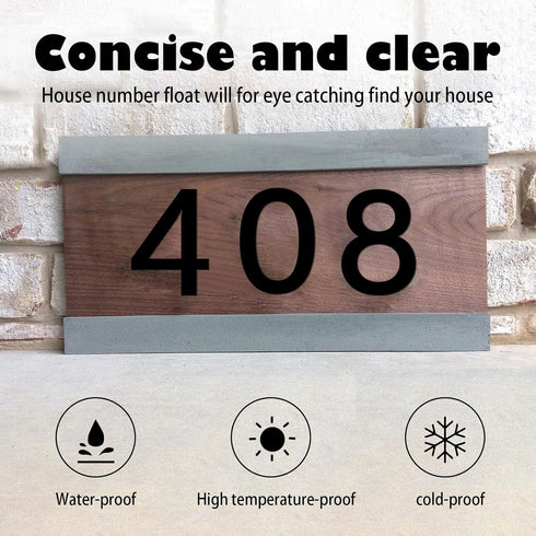 6 Inch House Numbers, Stainless Steel House Number for Outside Stick On, Modern House Numbers for Door Garden, Self-adhesive House Number(6)...