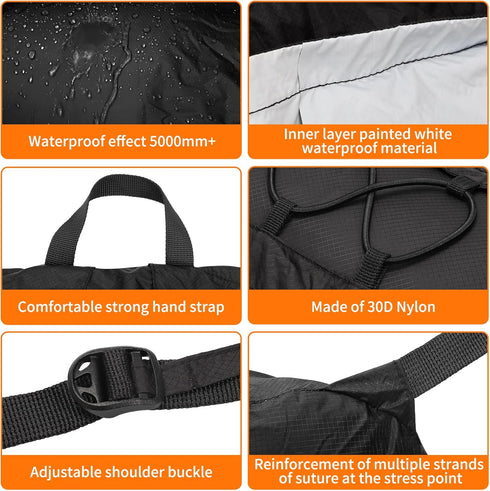 Desoto 20L Waterproof Lightweight Packable Daypacks, Hiking Small Backpack, PU5000mm for Travel Outdoor, Foldable Dry Bags for Adult Males and Fem...