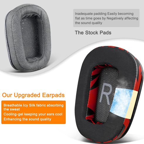 SOULWIT Ear Pads Cushions Replacement for Logitech G35 G930 G933 G933S G935 G633 G633S G635 G533 G430 G431 G432 G433 Gaming Headset, Earpads for G...