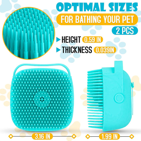 2Pcs Dog Bath Brush Scrubber - Dog Bath Brush With Soap Dispenser Dog Soap Scrubber Pet Bath Brush Pet Shampoo Brush for Dogs Bath - Dog Shampoo B...