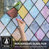 FEOMOS Stained Glass Window Film, Window Privacy Films, Colorful Lattice Window Tint, Rainbow Glass Decals Stickers for Home Anti UV 29.5x78.7 inc...