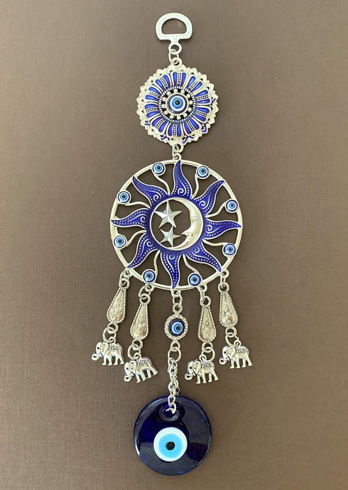 Turkish Blue Evil Eye Protective Wall Hanging Decor Amulet Ornament -CL17...