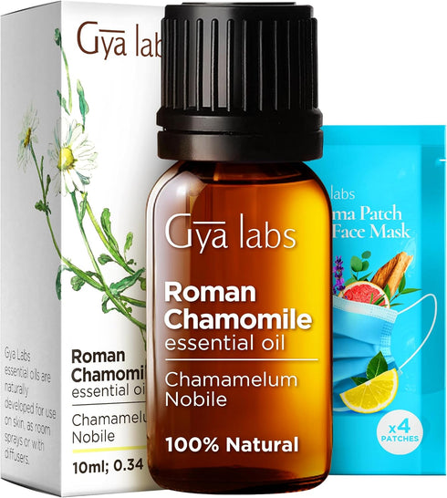 Gya Labs Roman Chamomile Essential Oil for Diffuser - 0.34 Fl Oz - 100% Pure Natural Roman Chamomile Oil for Skin, Hair, Face, Aromatherapy & Cand...