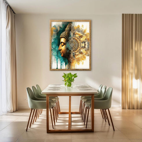 Posterizer 1 pcs-Gold Buddha-Zen Pastel Mandala Poster-Abstract & Modern Art-Religious Posters-Gift For Buddhism Meditation philosophy Fans- unfra...