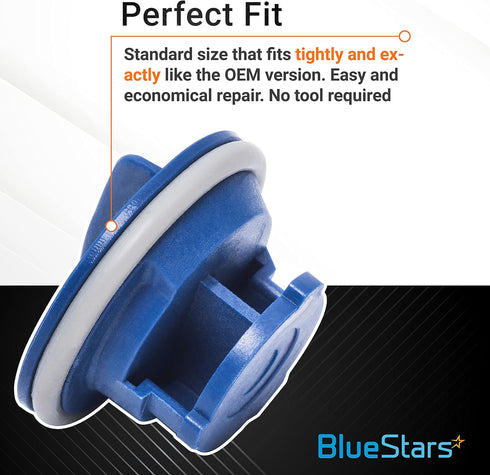 Ultra Durable WPW10077881 Dishwasher Rinse Aid Cap Replacement Part by BlueStars - Exact Fit for Whirlpool & KitchenAid Dishwashers - Replaces W10077881 PS11748135 - PACK OF 2