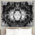 Ftuency Sun and Moon Tapestry, Black and White Tapestries Mystic Burning Sun with Star Wall Hanging decor for Bedroom (59" W x 51" L)...