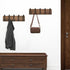 WEBI Rustic Coat Rack Wall Mount,Solid Wood Coat Hooks Wall Mounted Coat Hanger,16" Hole to Hole,Hook Rack Rail,5 Triple Hooks for Hanging Coats,J...