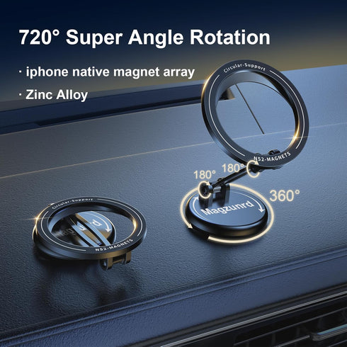 for MagSafe Car Holder, 17 Ultra-Strong Magnets, 360° Rotating Magnetic Phone Holder for Dashboard, Compatible for iPhone 15/14/13 Pro Max/Plus/Mi...