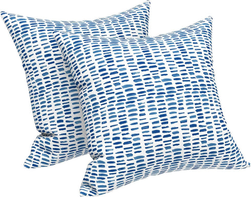 LVTXIII Outdoor Pillow Covers ONLY, Square Throw Pillow Covers, Modern Cushion Cases for Sofa Patio Couch Decoration 18 x 18 Inch, Pack of 2, Pebb...