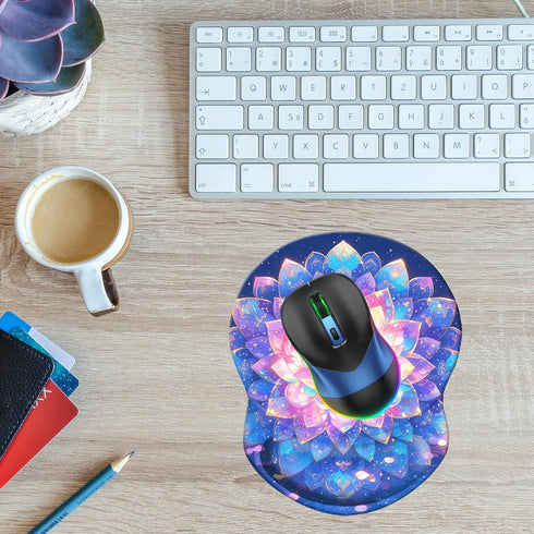 Wrist Support Mouse Pad Non Slip Rubber Base Wrist Rest Mousepad 8.75in X7.5in Small Desktop Notebook Mouse Mat for Home Office Computer Laptop (B...