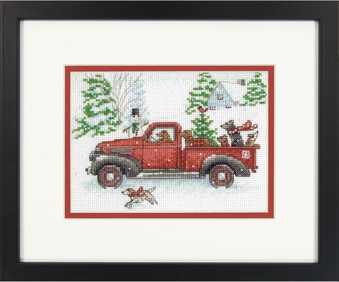 Dimensions 70-09622 Joy Ride Beginner's Mini Counted Cross Stitch Kit, 7" x 5", 14 Cnt. White Aida, 4 Pieces...
