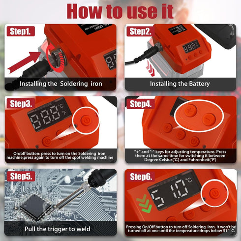 Cordless Soldering Iron Welding Kit,Soldering Iron Station for Milwaukee 18V Battery,LED Display 180-480? Adjustable Soldering gun with 25g Solder...