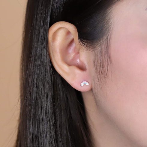 Boma Jewelry Sterling Silver Resin Rainbow Stud Earrings...