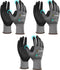 DULFINE Safety Work Gloves MicroFoam Nitrile Coated-3 Pairs Pack,Seamless Knit Nylon Glove with Black Micro-Foam Nitrile Grip,Ideal for General Pu...
