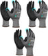 DULFINE Safety Work Gloves MicroFoam Nitrile Coated-3 Pairs Pack,Seamless Knit Nylon Glove with Black Micro-Foam Nitrile Grip,Ideal for General Pu...