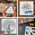 FINGERINSPIRE Wolf Stencils Decoration Template 11.7x8.3inch Plastic Forest Mountain Moon Drawing Painting Stencils A4 Reusable Stencils for Creat...