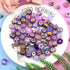 TOAOB 100pcs Assorted European Large Holes Beads Purple Spacer Lampwork Glass Craft Beads Assortments Rhinestone Metal Beads for DIY Charms Bracel...