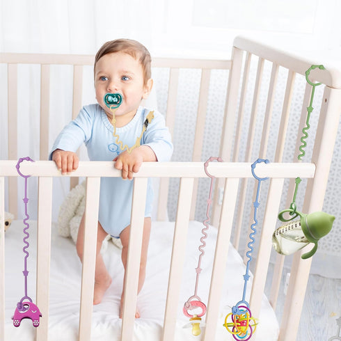 Toy Straps for Baby,RTMOK Silicone Setpacifier Clip,Applies to Car Seat Toy,Teether Toy,High Chair,Stroller Accessories,Baby Toy Clips,Cribs,Rocki...
