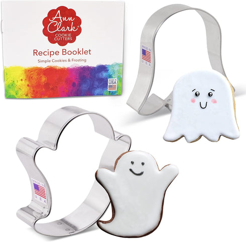 Halloween Ghost Cookie Cutters 2-Pc Set Made in USA by Ann Clark, 3", 3.5"...