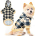 KOOLTAIL Plaid Dog Hoodie Pet Clothes Sweater with Hat and Pocket for Small Medium Large Size Dogs, Soft Winter Warm Dog Cold Weather Coat, Fleece...