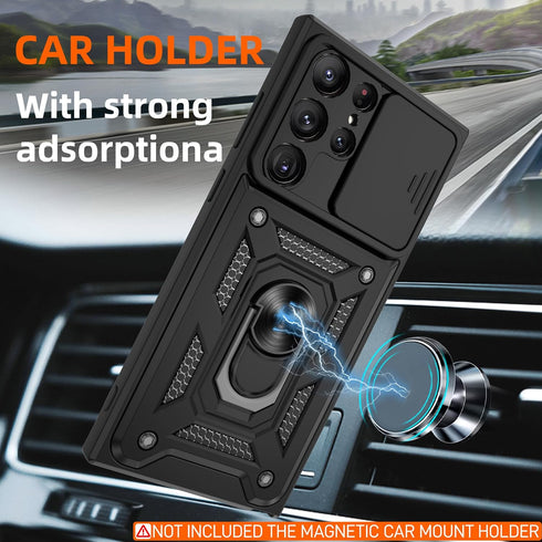 ATUMP for Samsung Galaxy S22 Ultra Case with (2 Pcs) HD Screen Protector, Heavy Duty Shockproof with 360° Rotation Metal Kickstand [Military Grade...