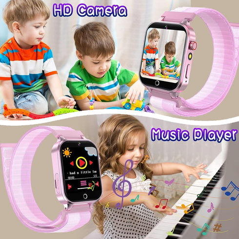 Kids Smart Watch with 26 Puzzle Games Camera Video Music Player Tracking Pedometer Flashlight 12/24 hr Educational Toys, Gifts for Kids Ages 3+Yea...