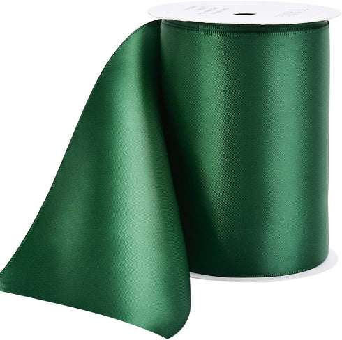 YAMA Double Face Satin Ribbon Roll - 4 inch Wide Solid Color Craft Ribbon, Great for Chair Sash,Making Bow, Sewing and Wedding Bouquet- 5 Yard/Spo...