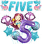 KatchOn Shiny Mermaid 5th Birthday Decorations - Pack of 9 | Mermaid Balloons, Banners, Party Decorations...