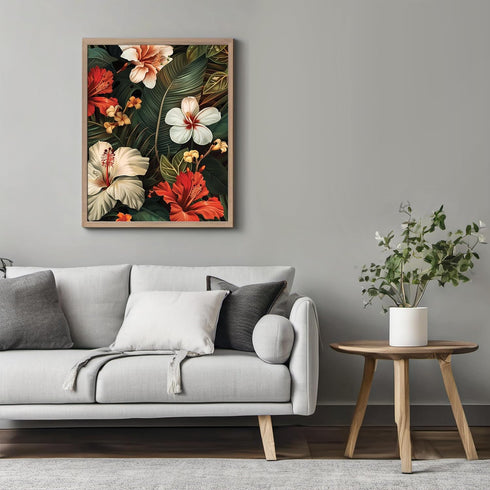 Posterizer 1 pcs-dainty unique white and orange flowers-Floral & Botanical Art-Abstract & Modern Art-Decor for Home & Office- UNFRAMED Wall Art...