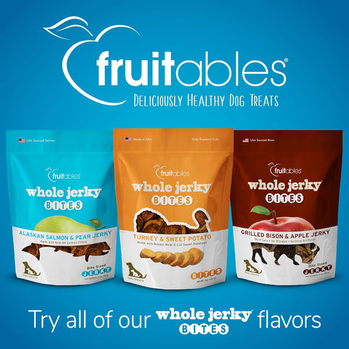 Fruitables Small Dog Treats – Whole Jerky Bites – Healthy Treats – Turkey & Sweet Potato Flavor – 5 Ounces...