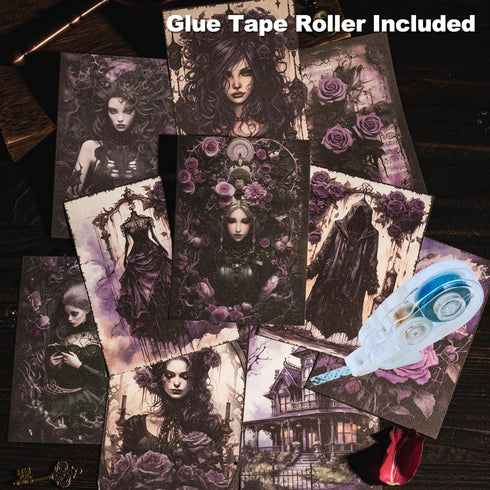 Gothic Scrapbook Paper Set, 180 PCS Dark Ephemera Pack for Junk Journaling, Scrapbooking, Crafting, DIY Projects, Diaries, and Art Supplies...