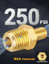 Brass Air Inflator Adapter w/Valve Stem Inside, 1/4" NPT (M) to Standard Schrader Valve (M), Tire Inflator Connector for Auto Portable Air Compres...