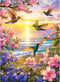 300 Pieces Puzzles for Adult Jigsaw Puzzle 300 Piece Puzzle Children Elderly Puzzle Hummingbird Beach Flower Puzzle Gift for Mom Dad Family Friend...