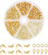 PH PandaHall 500pcs Jewelry Making Accessory Set 200pcs 4mm 21 Guage Open Jump Ring 100pcs 12x6mm Lobster Claw Clasp 200pcs 7mm Bead Tips Knot Cov...