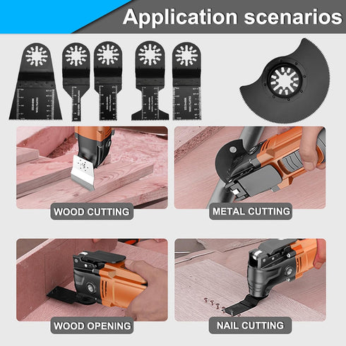 6-Piece Oscillating Multi-Tool Saw Blades Metal Quick Release Multi-Tool Blade Compatible with Bosch,Fein,Makita Oscillating Multitool Accessories...